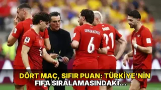 Dört maç, sıfır puan: Türkiye'nin FIFA sıralamasındaki yeni yeri belli oldu