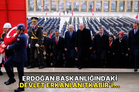 Erdoğan başkanlığındaki devlet erkanı Anıtkabir'i ziyaret etti