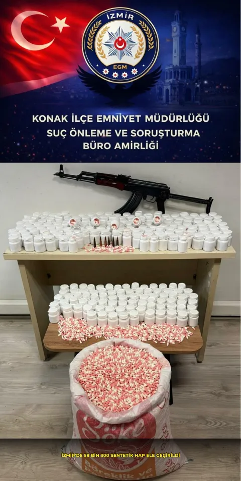İzmir'de 59 bin 300 sentetik hap ele geçirildi
