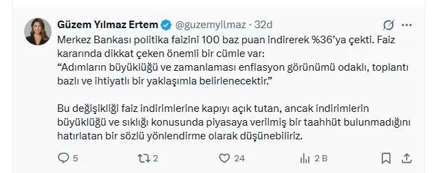 Ekonomistlerden faiz kararı yorumu: ‘İndirimlere kapıyı açık tuttu’